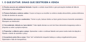 Sinais que destroem a vendas e o cliente percebe.